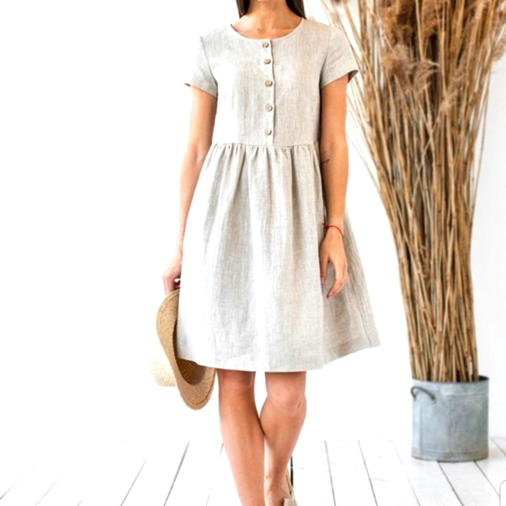 Magic Linen Dress Natural XS